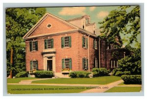 Vintage 1930's Postcard Denver Memorial Building Wilmington College Ohio