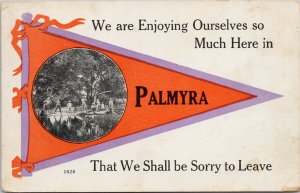 Palmyra Ontario ON Orange Purple Pennant Children c1914 Postcard H6 *as is