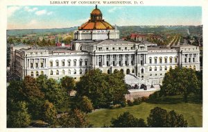 Vintage Postcard Library Of Congress Building Historical Landmark Washington DC