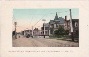 Canada New Brunswick Douglas Avenue Looking North With Trolley