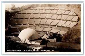 Hollywood California CA Postcard Hollywood Bowl c1930's Vintage RPPC Photo