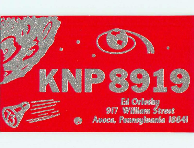 comic - QSL CB HAM RADIO CARD Avoca Pennsylvania PA t9494