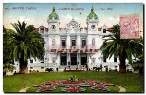 Old Postcard Monaco Monte Carlo L & # 39entree casino