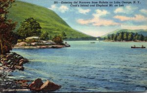New York Lake George Entering The Narrows From Huletts With Cook's Islan...