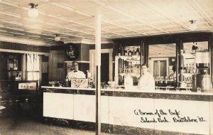 Brattleboro VT Cafe Great Signage A Corner of the Cafe Real Photo Postcard