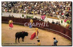Old Postcard Bulls Bullfight Death Race bull