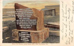 Wilmington Delaware Monument Where Swedes Landed Antique Postcard J61649
