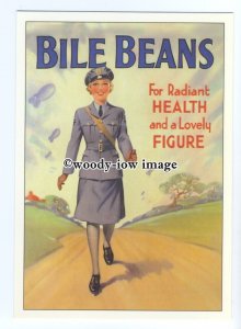 ad0519 - Bile Beans - Military Lady - For Inner Health -  Modern Advert Postcard