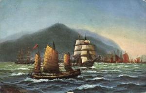 china, HONG KONG, Sailing Ships (1908) Postcard