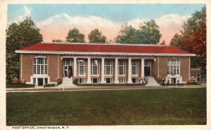 Vintage Postcard 1916 Front View of Post Office Building Chautauqua New York NY