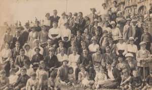 Hastings AM Breaks Holiday Group Real Photo Uniform Antique 1920 Sussex Postcard