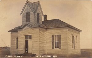 H38/ Hays Center Nebraska RPPC Postcard c1910 Public School Building