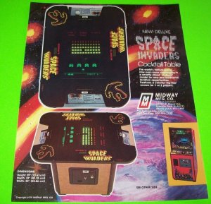 Space Invaders Deluxe FLYER Original Cocktail Table 1979 NOS Video Game Artwork