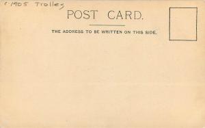 C-1905 Delaware Street Leavenworth Kansas Trolley Postcard undivided 12069