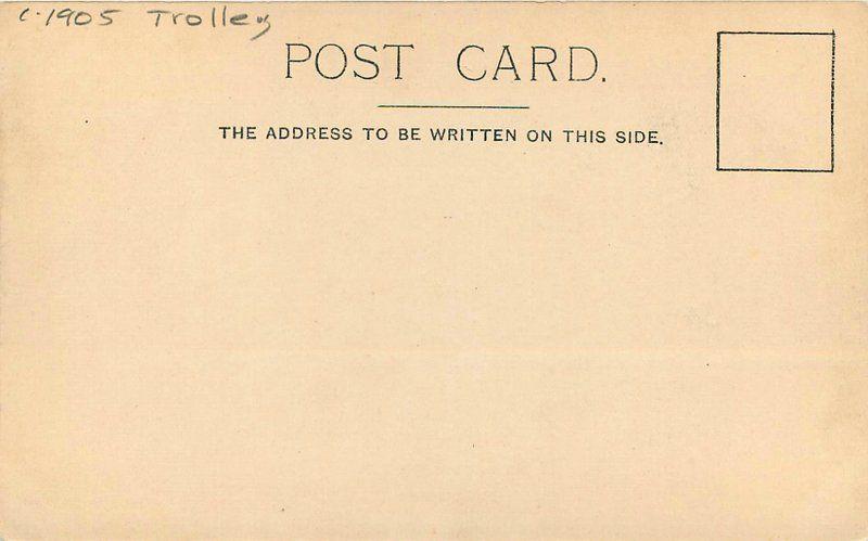 C-1905 Delaware Street Leavenworth Kansas Trolley Postcard undivided 12069