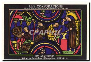 Postcard The Ancient of Corporations after the windows of the Cathedral of Ch...