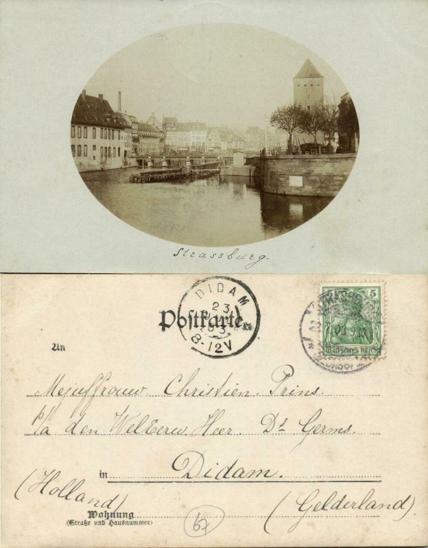 france, STRASBOURG STRASSBURG, Alsace, Watchtower Ponts Couverts (1903) RPPC