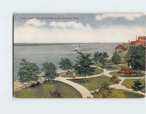 Postcard Levee Park And Missssippi River Winona Minnesota USA