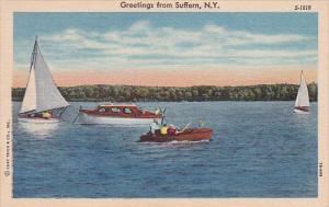 New York Suffern Greetings From Suffern Curteich