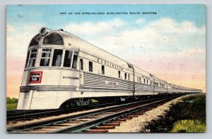 1941  Burlington Route  Zephyrs  Railroad Train   Postcard