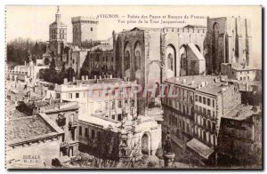 Avignon Old Postcard Palace of the Popes and Bank of France View from the Jac...