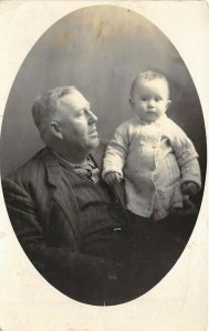 1910s RPPC Real Photo Postcard Robert J. Darney & Grandson  In Sweater Arlington