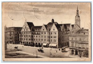 1920 Elbing Friedrich-Wilhelm-Platz Transit Station in Berlin Germany Postcard