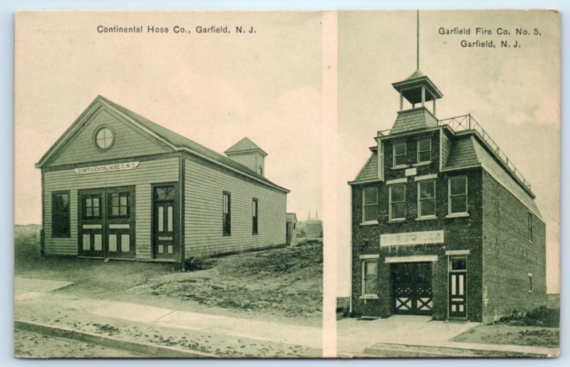 Garfield NJ Fire House Postcard New Jersey