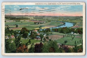 1918 Marietta Ohio OH Vintage Postcard Birds Eye View Muskingum Valley North