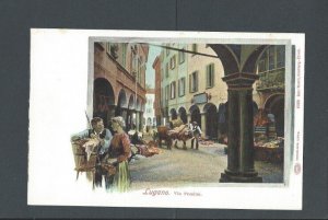 Post Card Ca 1901 Lugano Switzerland Via Pessina Antique Photoview UDB