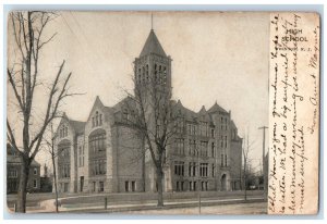 1906 High School Building Scene Street Trenton New Jersey NJ Antique Postcard