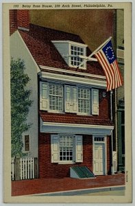 Antique Patriotic Postcard Postmarked from Philadelphia Pennsylvania in 1911 Betsy Ross House 11578Pa Helios Post Card