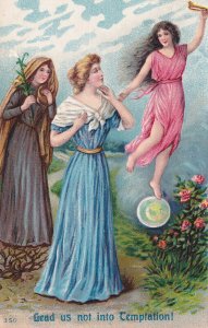 Woman Following Angel, Lead Us Not Into Temptation!, 1900-1910s