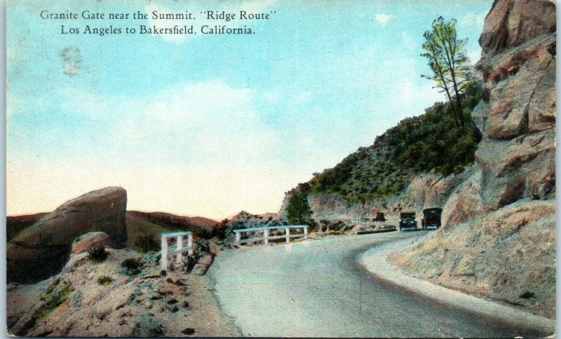 1910s Granite Gate Ridge Route Los Angeles to Bakersfield CA Postcard