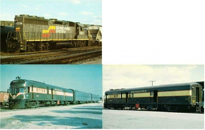 Seaboard Air Line and Seaboard Coast Line Railroad Lot of 3 Postcards