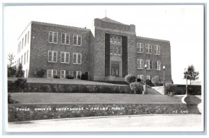 Shelby Montana MT Postcard Toole County Courthouse c1940's Vintage RPPC Photo