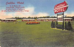 Brandywine Maryland Cadillac Motel Linen Antique Postcard K28145