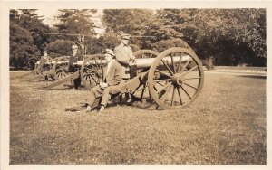 H78/ Washington D.C. RPPC Postcard c1910 Soldiers Home Cannons Men 169