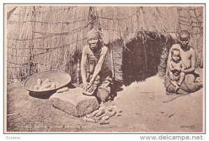 Old Native Woman Grinding Maize , South Africa , 00-10s