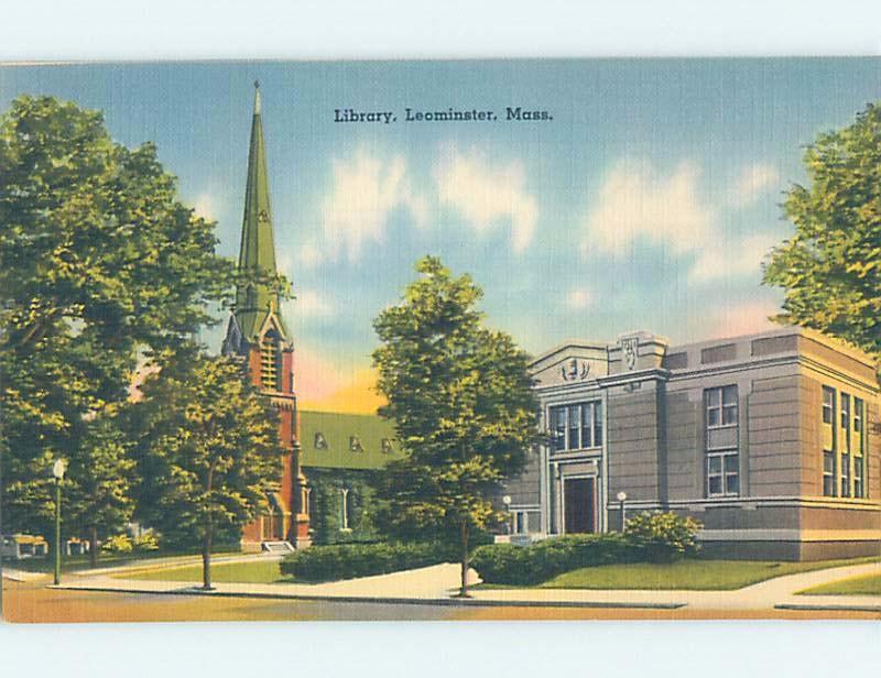 Unused Linen LIBRARY Leominster - Near Fitchburg Massachusetts MA d6083-12