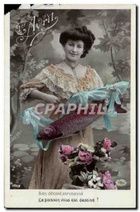 Old Postcard Fantasy Easter Pisces Female