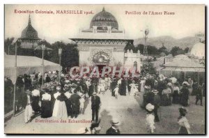 Postcard Old Colonial Exhibition Marseimme Beer Brewery Pavilion of & # 39ame...