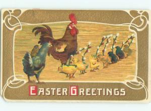 Divided-Back EASTER CHICK SCENE Cute Postcard AA0797