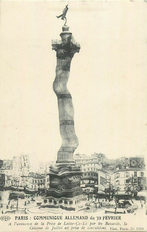 Mistral wind at Paris unit of 2 surrealism postcards France c.1919