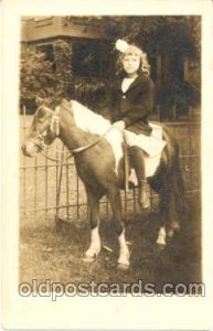 Child, Children on Pony, Donkey Writing On Back 