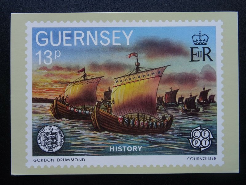 Guernsey HISTORY Artist Gordon Drummond  3-B 1982 Postcard