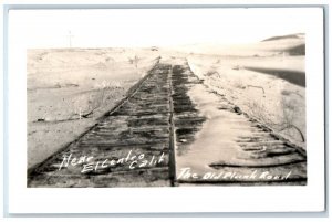 1955 The Old Plank Road Near El Centro California CA RPPC Photo Posted Postcard 