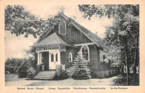 Tobyhanna Pennsylvania Camp Tegawitha Sacred Heart Chapel Postcard AA71773