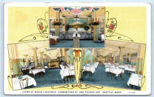 SEATTLE, WA Washington ~ Roadside MEVES CAFETERIA  c1930s Multiview Postcard