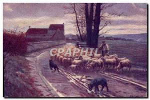 Old Postcard Paris Salon Return of the Sheep herd